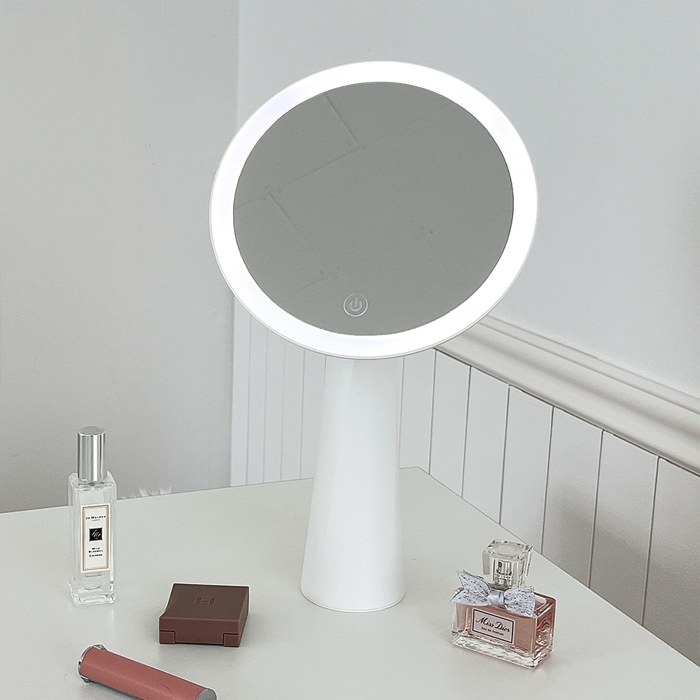 글로우 LED 탁상 화장 거울 기본형 메이크업 무선 조명 거울