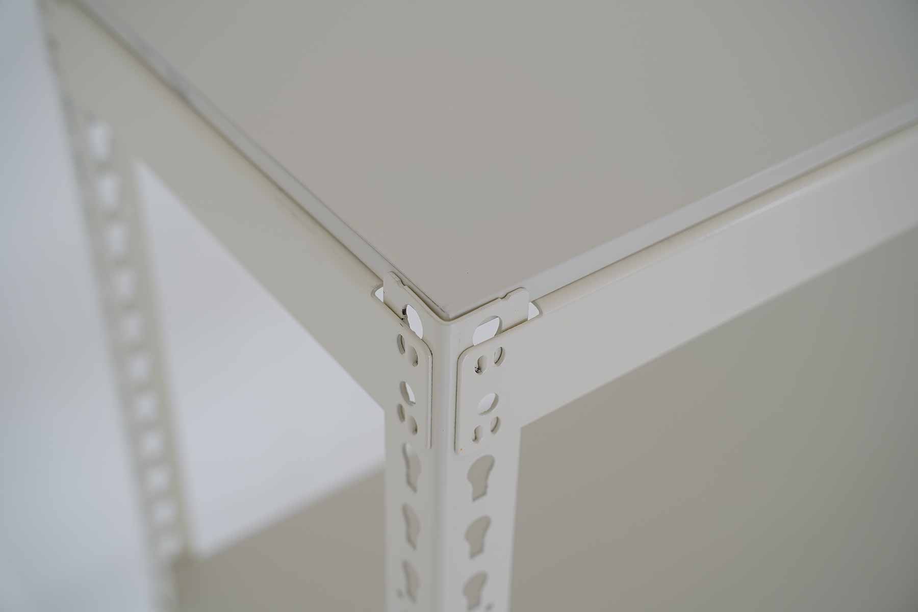 폴던스랙 올스틸 미드센추리 거실 수납장 1000x400x1200mm, 3단, 아이보리 - 상세 이미지 4