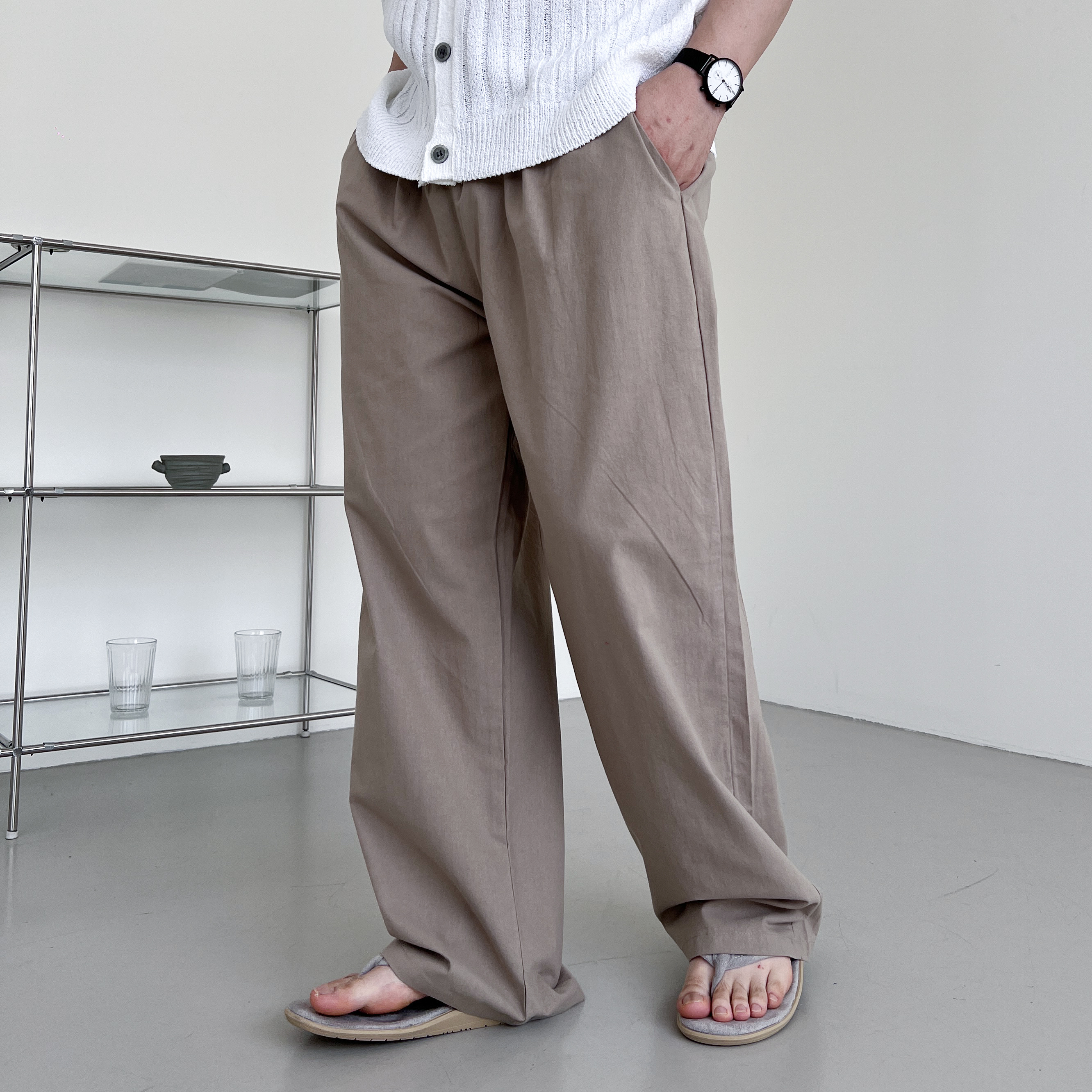 남자흰바지 남자린넨슬랙스 여름슬랙스 백바지 - 상세 이미지 5
