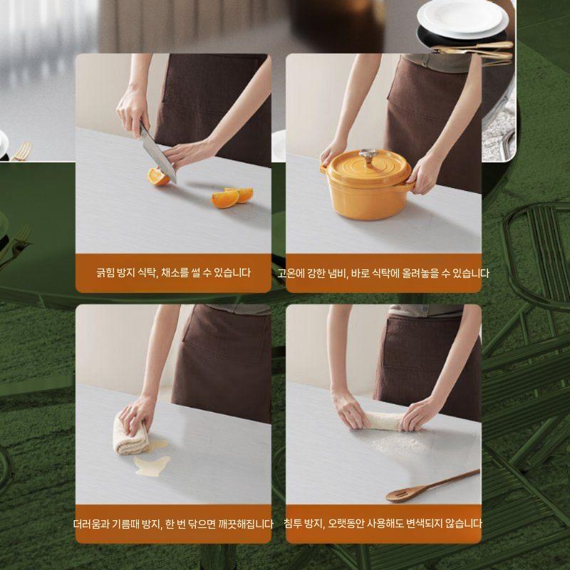 스테인리스 접이식 사각 테이블 업소용 80cm 원형_체크무늬 80cm