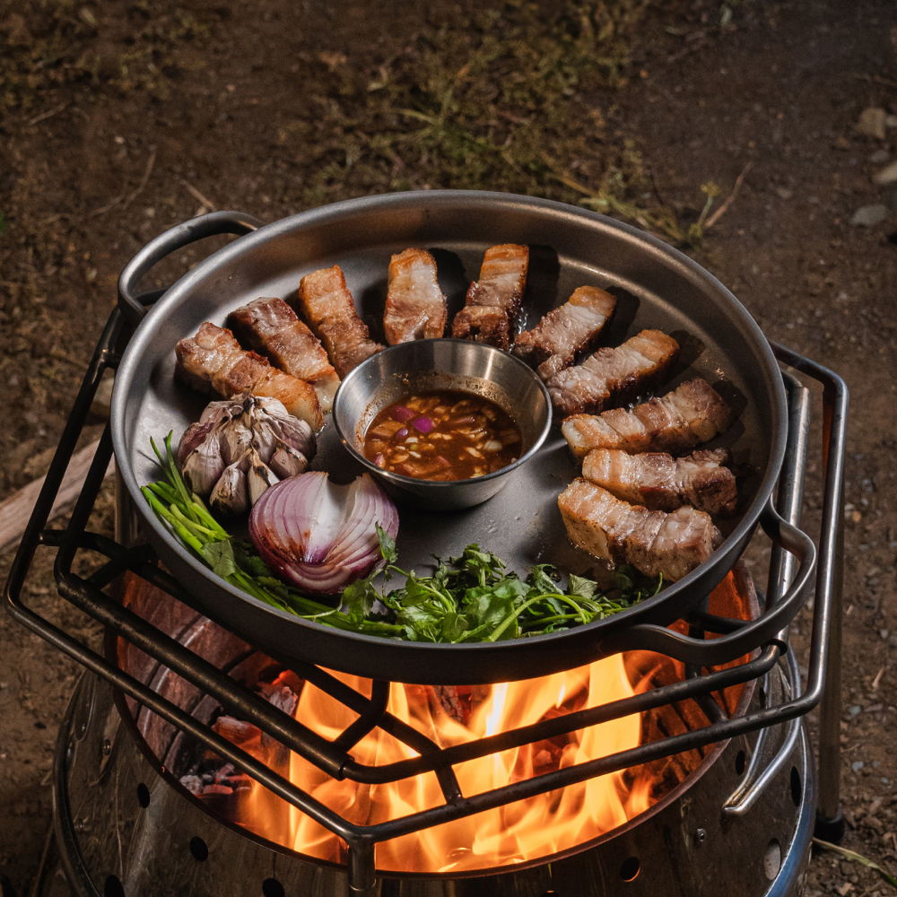 800도씨 티타늄 그리들 30CM 가방 세트 캠핑 불판 팬