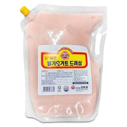 오뚜기 오쉐프 딸기요거트드레싱 2KG 샐러드 소스 대용량 업소용 - 메인 이미지