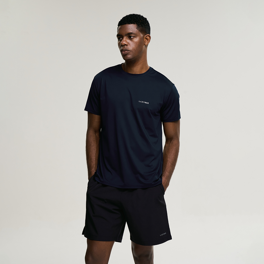 남자 에어로 터치 운동복 세트 냉감소재 헬스복 러닝복 짐웨어 세트 다크네이비