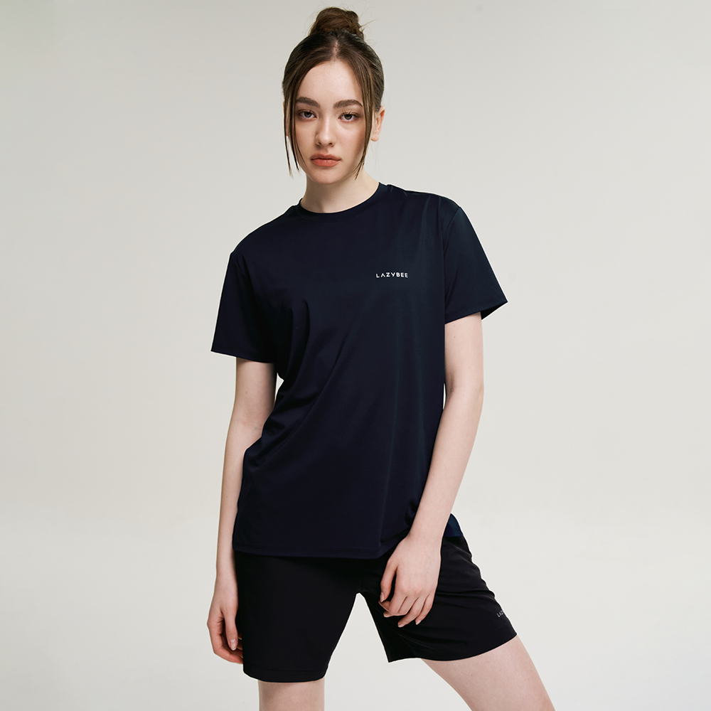 여성 에어로 터치 운동복 세트 냉감소재 헬스복 러닝복 짐웨어 다크네이비 - 상세 이미지 2