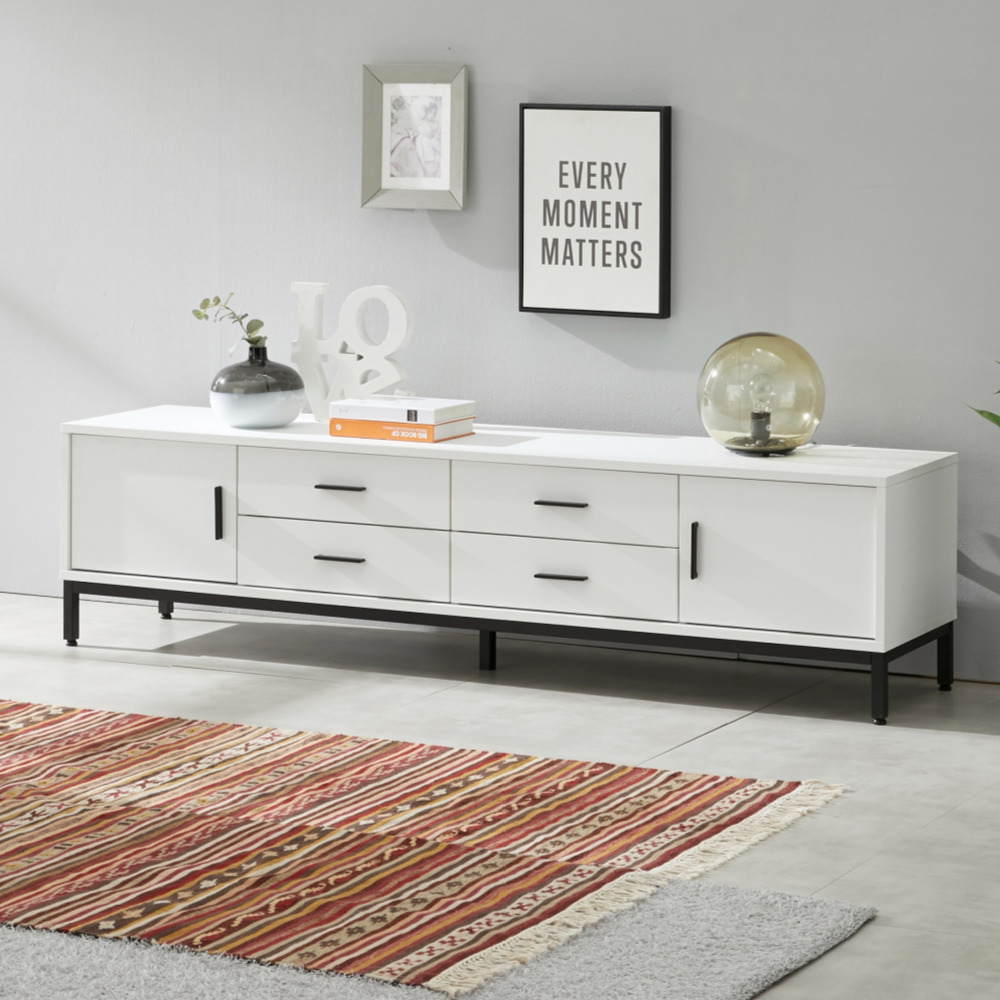 준 1800거실장 높은tv장테이블 멀바우 철제티비다이 오디오장식장