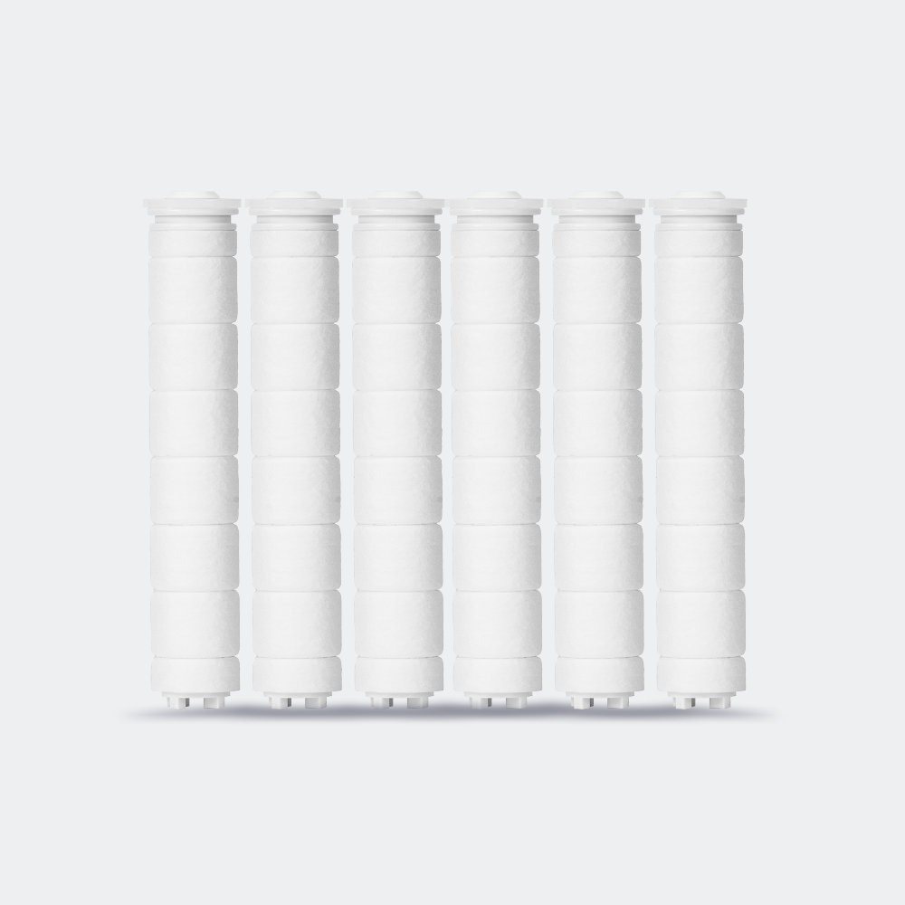 [단독][SET] 바른생활수 데일리 필터 샤워기 와이드 헤드+리필 필터 6P 세트