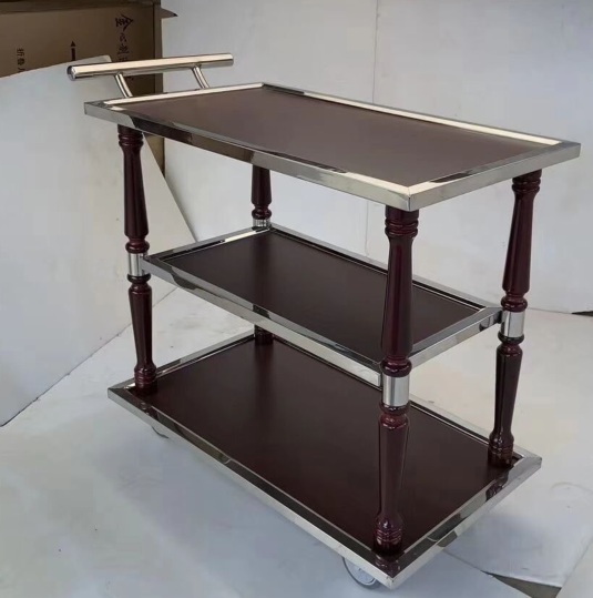 상업용 3단 이동식 서비스카트 스테인리스 호텔 식음료 서빙카 강철 3층(83x45x96cm) 1개 - 상세 이미지 5