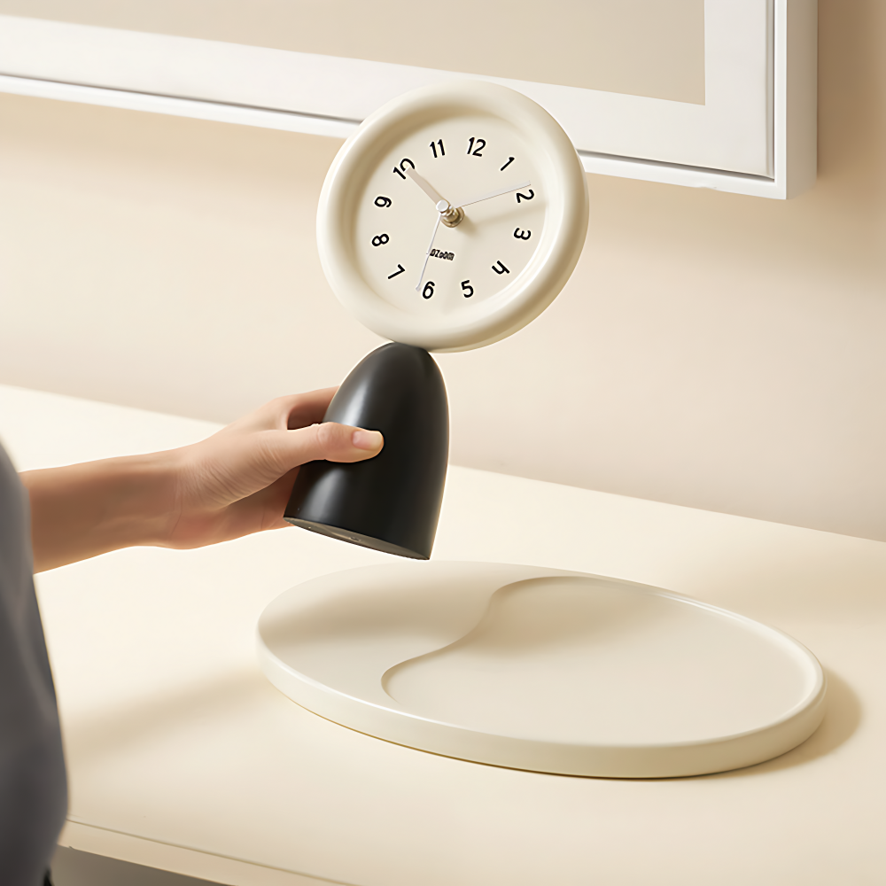 온마이무드 오브제 트레이 시계 무소음 탁상시계