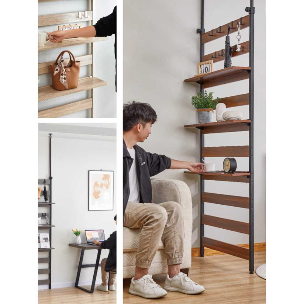 수직 선반 천장고정형 벽고정형 스탠딩 책장 미니멀 60cm - 상세 이미지 2