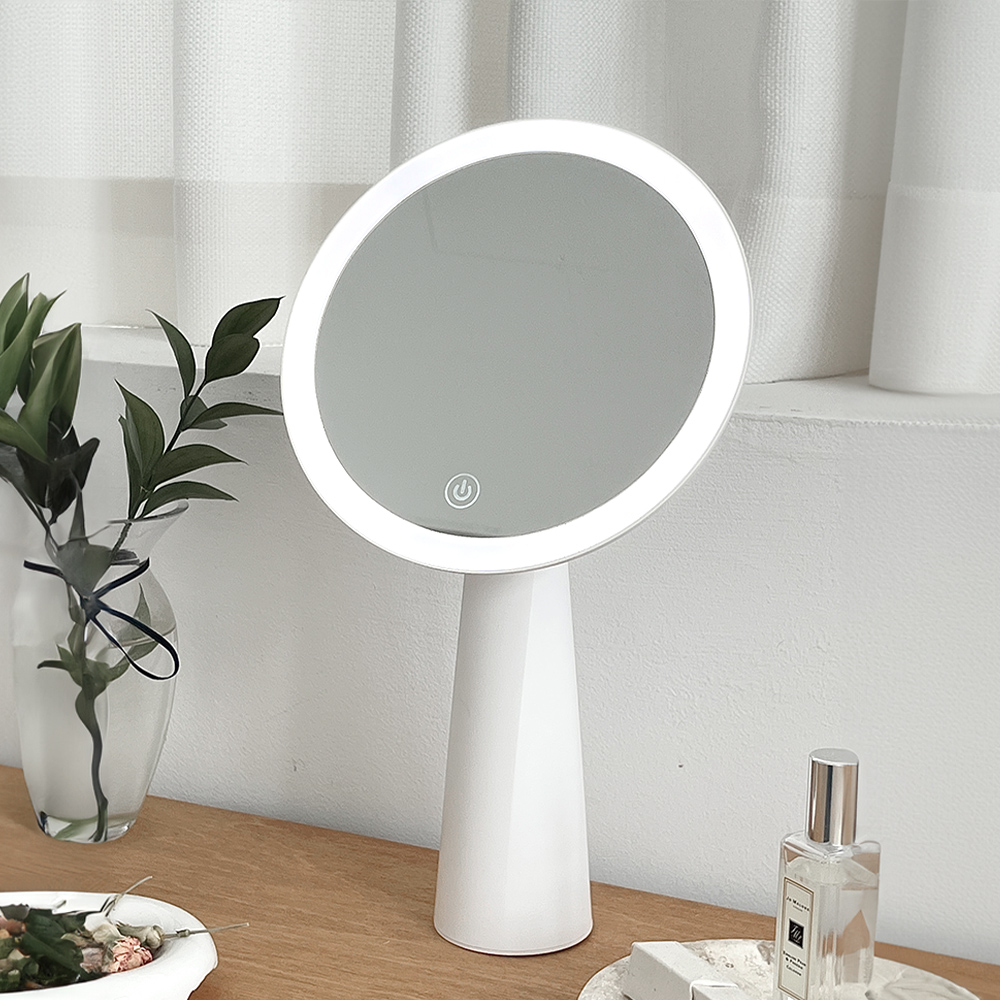 글로우 LED 탁상 화장 거울 기본형 메이크업 무선 조명 거울