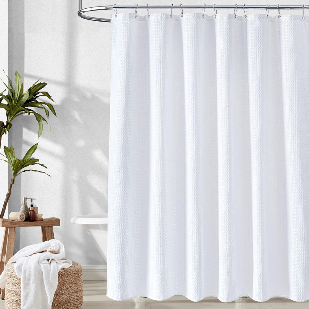 [단독] 패브릭 방수 고급형 샤워커튼 중형 화장실 욕실 무타공 커튼