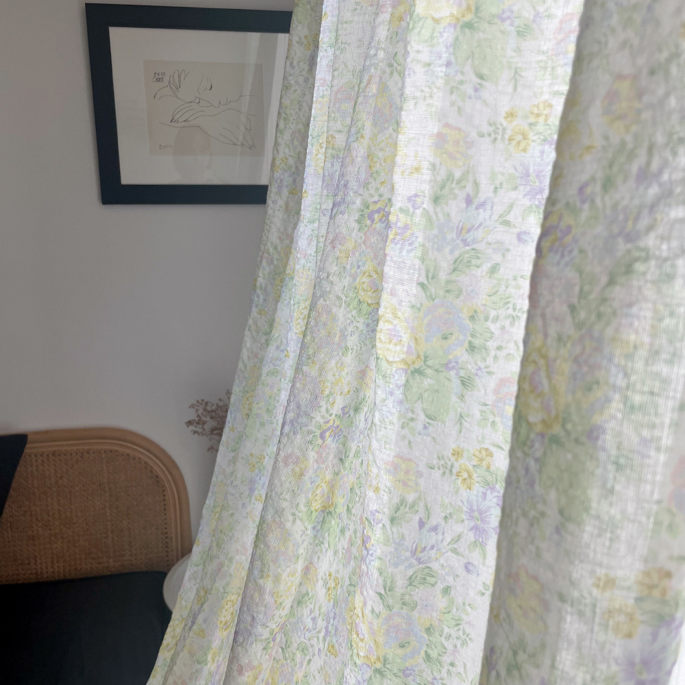 바이아미 달빛 꽃무늬 레트로 프린트 커튼 맞춤 제작