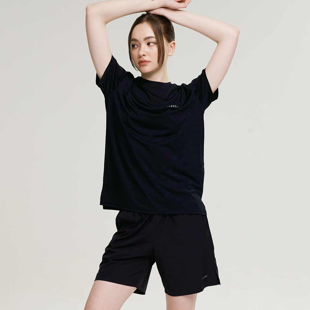 여성 에어로 터치 운동복 세트 냉감소재 헬스복 러닝복 짐웨어 세트 블랙