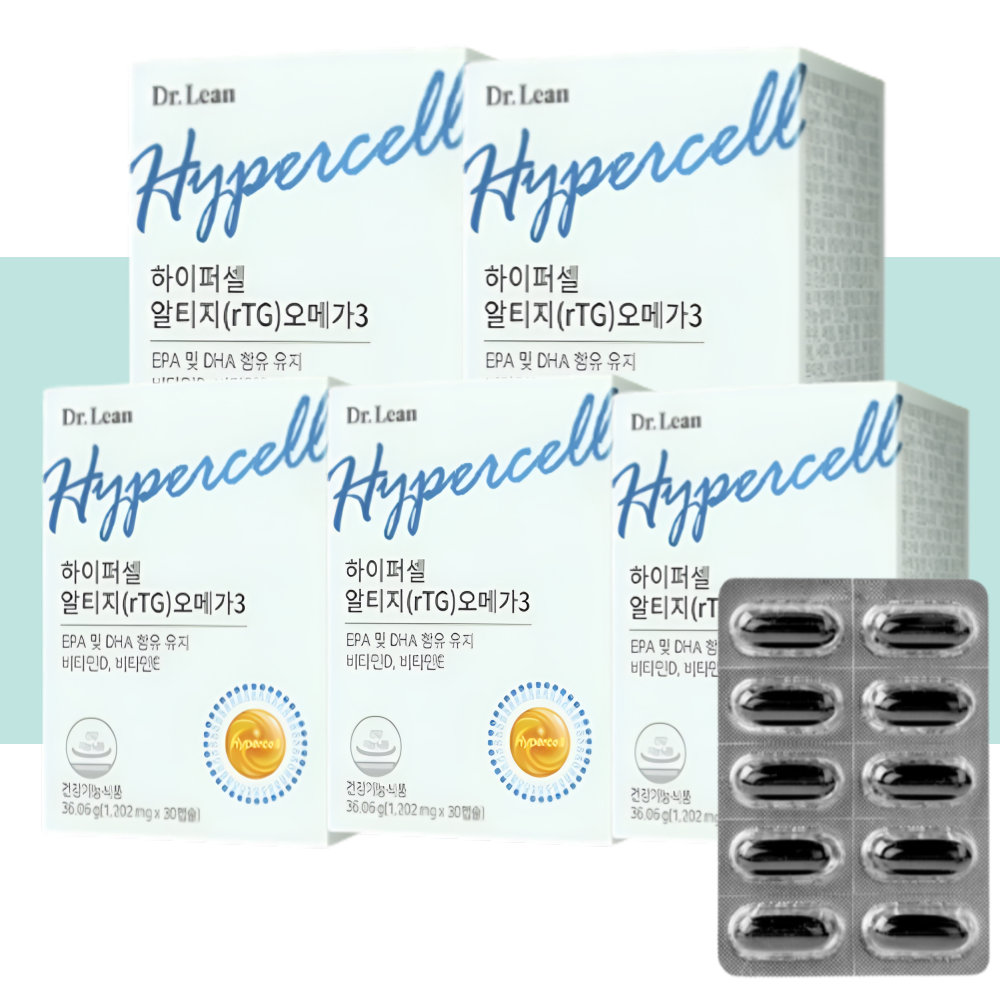 닥터린 하이퍼셀 알티지 오메가3 rTG 식물성 30캡슐X5박스
