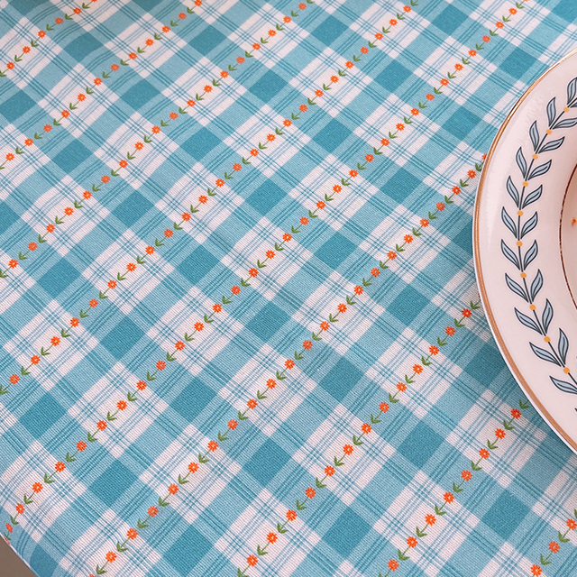 미니유 플라워 방수 식탁보 테이블보 사각 집들이 홈 파티 카페 공방 옐로우 95X110