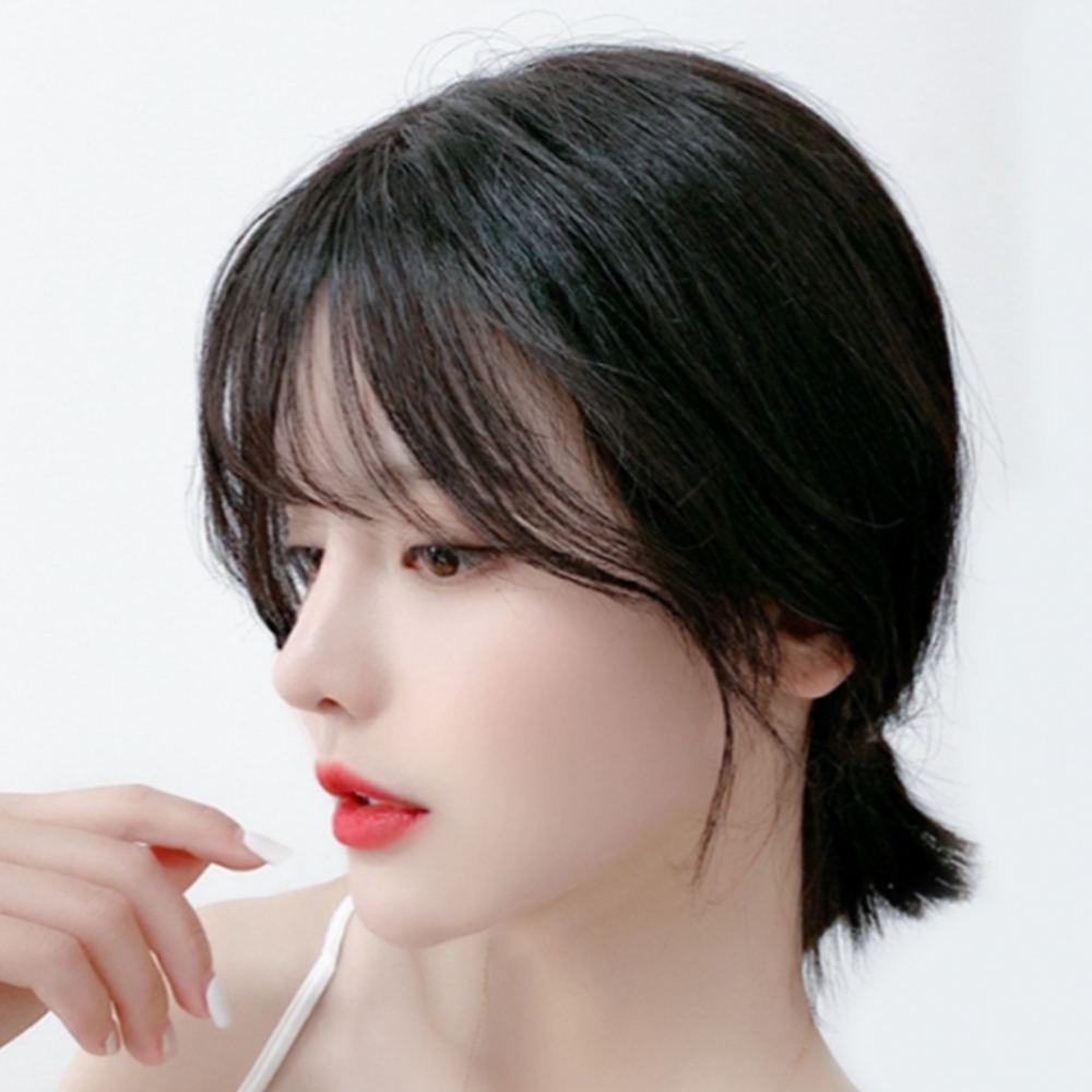 여자 시스루 앞머리가발 정수리 부분가발 붙임머리 헤어피스 - 상품 이미지
