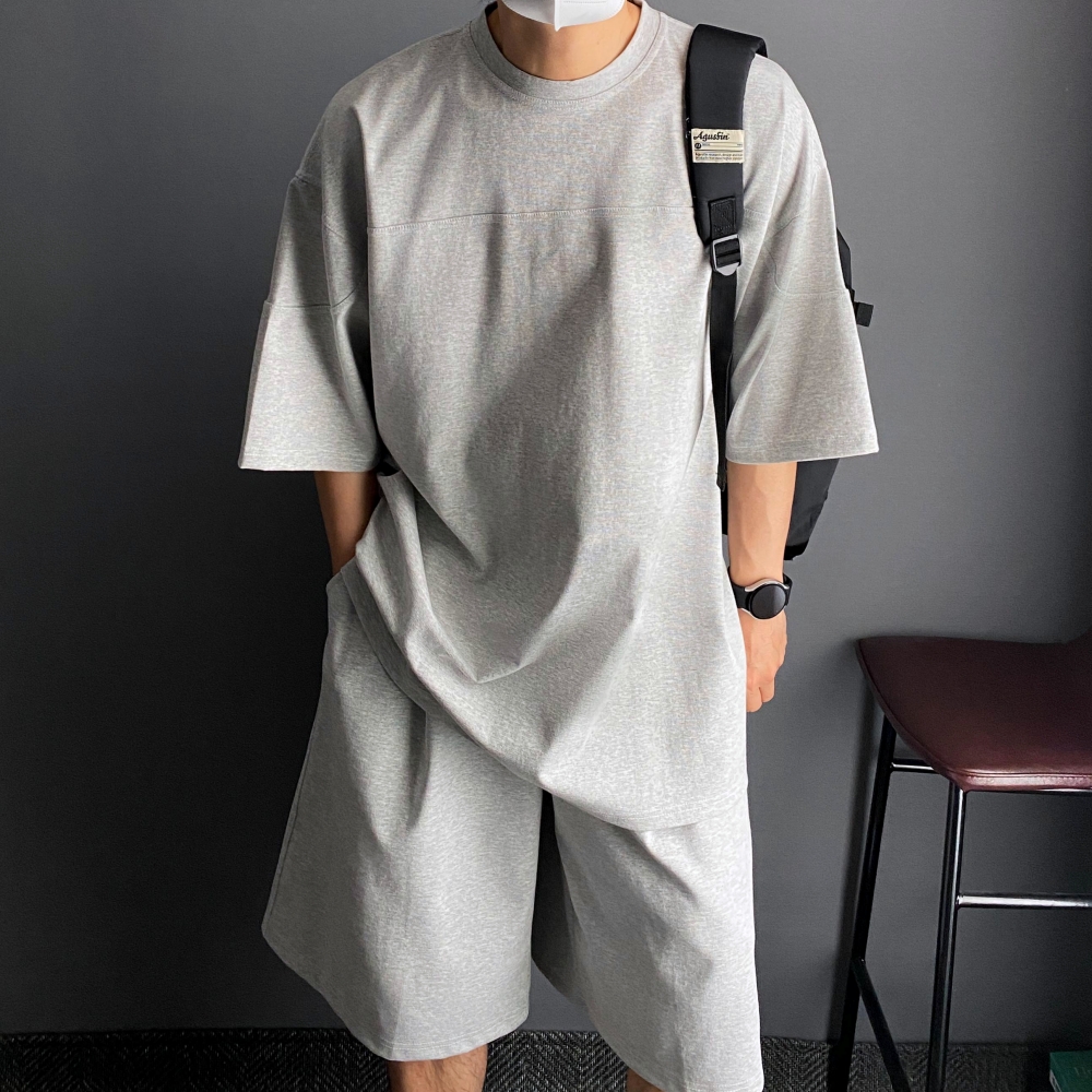 남자 오버핏 반팔 루즈핏 럭비 운동 헬스 티셔츠 - 상세 이미지 2