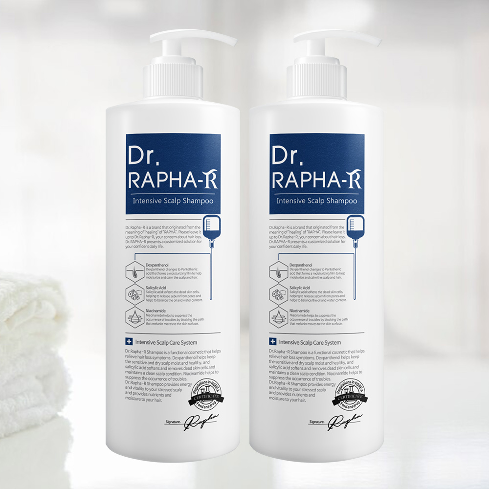 닥터라파알 블루 탈모 샴푸 지성 두피 쿨멘톨, 1L, 2개