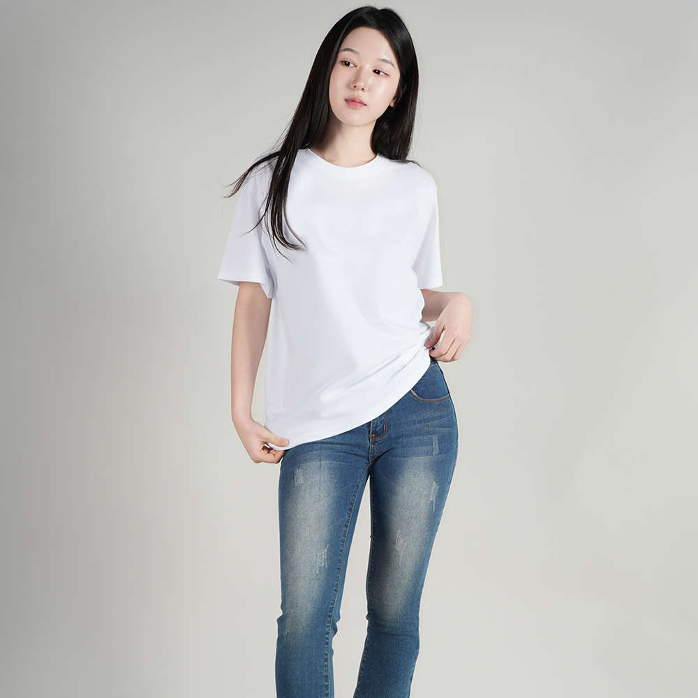 좋은티샵 남녀공용 20수 라운드 면 반팔 티셔츠 - 상세 이미지 3