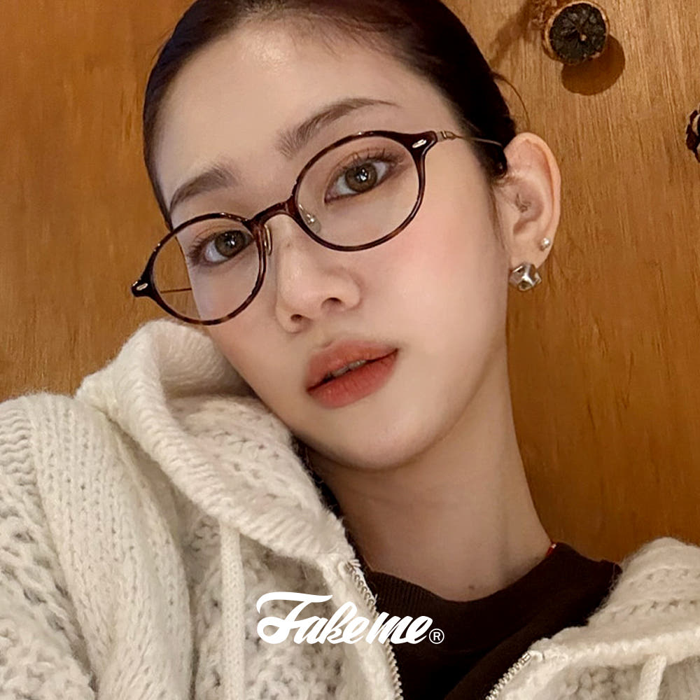페이크미 안경 케이트 DEM 얇은 뿔테 티타늄 콤비 코밭침 가벼운 긱시크 뿔테 안경테 - 상세 이미지 2