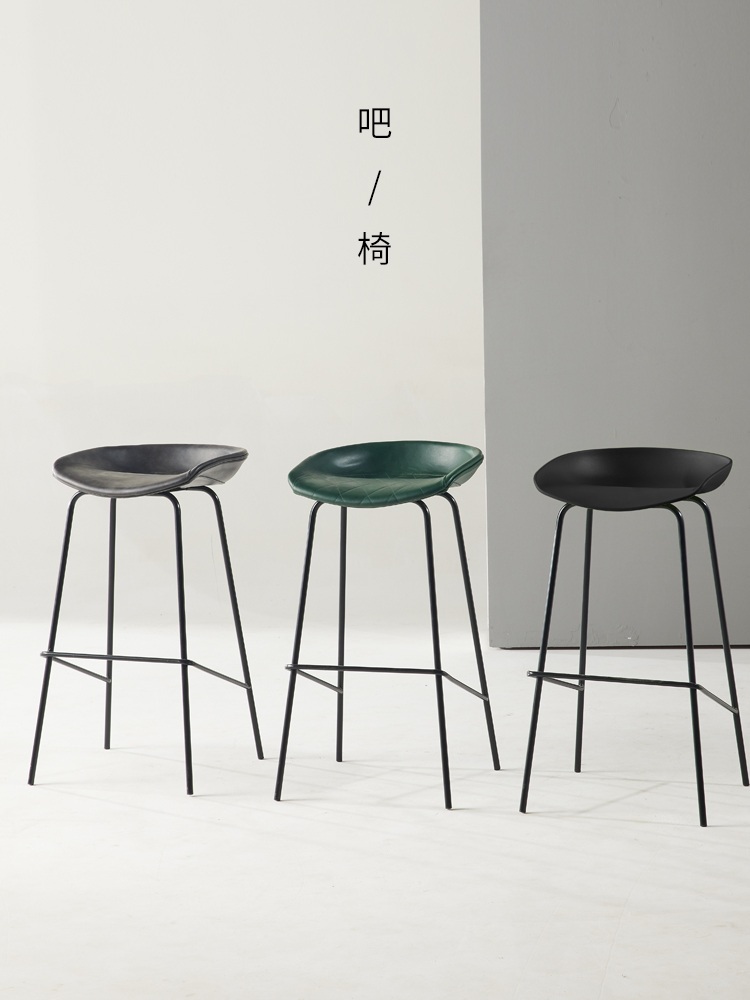 식탁스툴 스탠드바의자 철제 키높이 안장형 쿠션 하이체어 제트 플라스틱-흰색75cm - 상품 이미지