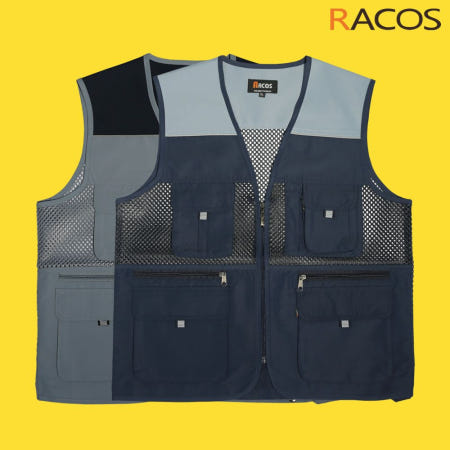 RACOS 왕망사 작업조끼 2컬러 타스란 라코스 RC-321 RC-322 인쇄가능