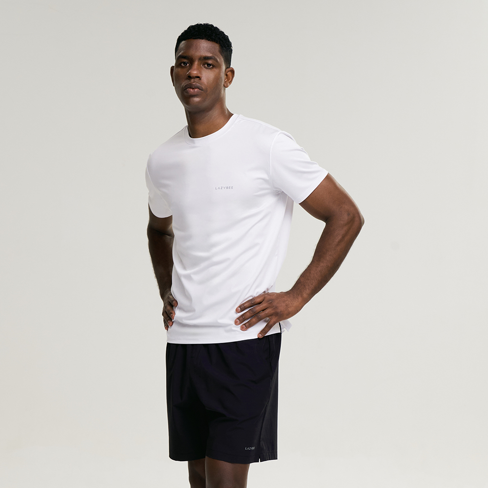 남자 에어로 터치 운동복 세트 냉감소재 헬스복 러닝복 짐웨어 세트 화이트