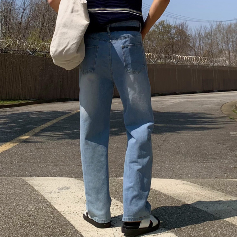 1+1 남자 렌더 봄 가을 사계절 세미와이드 데님 연청 중청 흑청 이미지 6