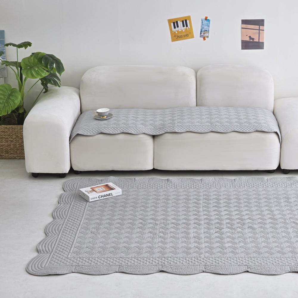 나라데코 모달 워싱 자수 퀼팅 쇼파패드 카페트 Q 160x210