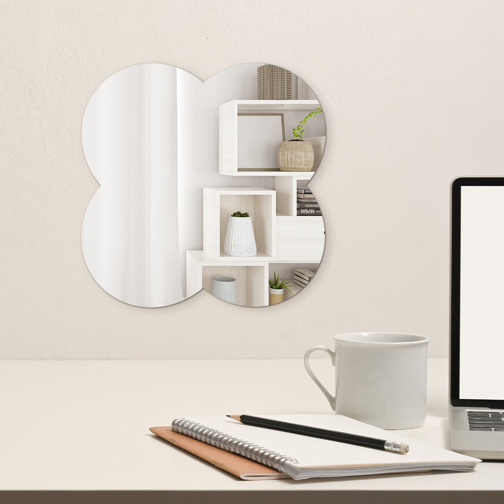 2mm 귀여운 아크릴거울 곰돌이 무타공 안깨지는 화장대 욕실 붙이는 거울