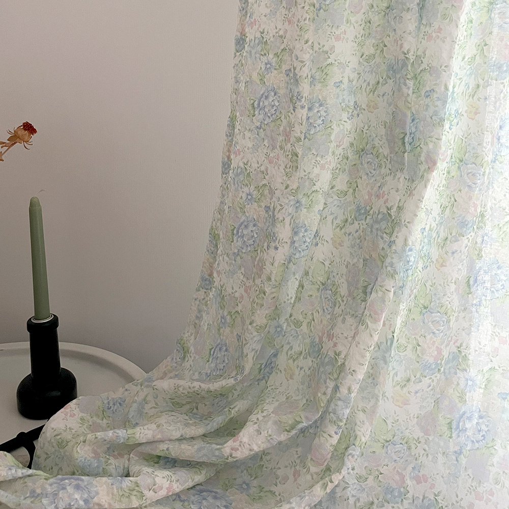 바이아미 달빛 꽃무늬 레트로 프린트 커튼 맞춤 제작