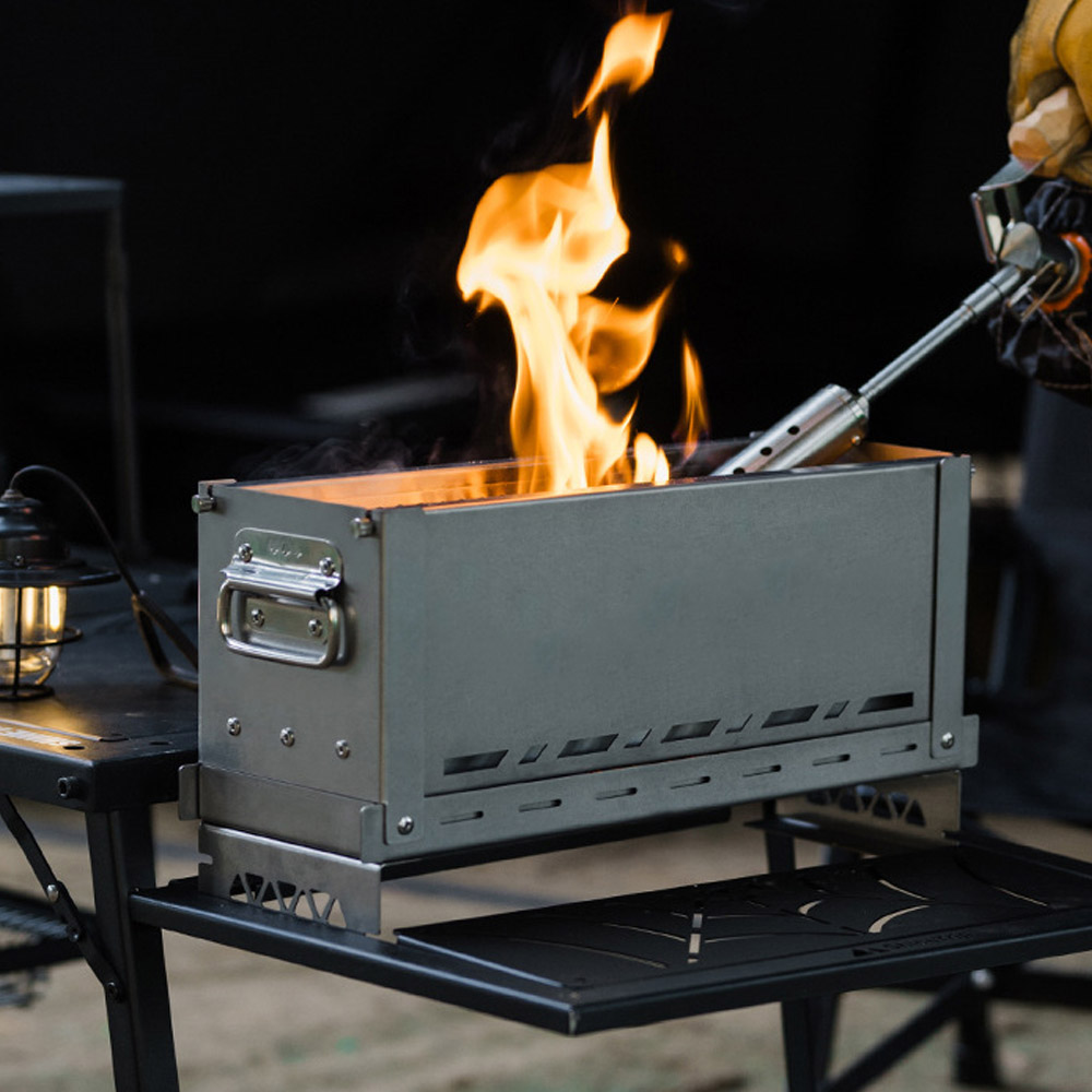 igt테이블용 이중연소 화로대 접이식화로대 캠핑바베큐 그릴 igt테이블호환