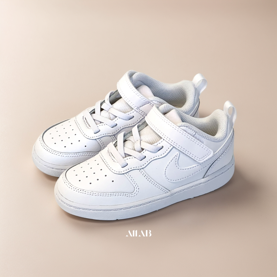 [오늘출발] 나이키 키즈 운동화 코트 버로우 로우 어린이 아동 끈없는 벨크로 신발 화이트, 190