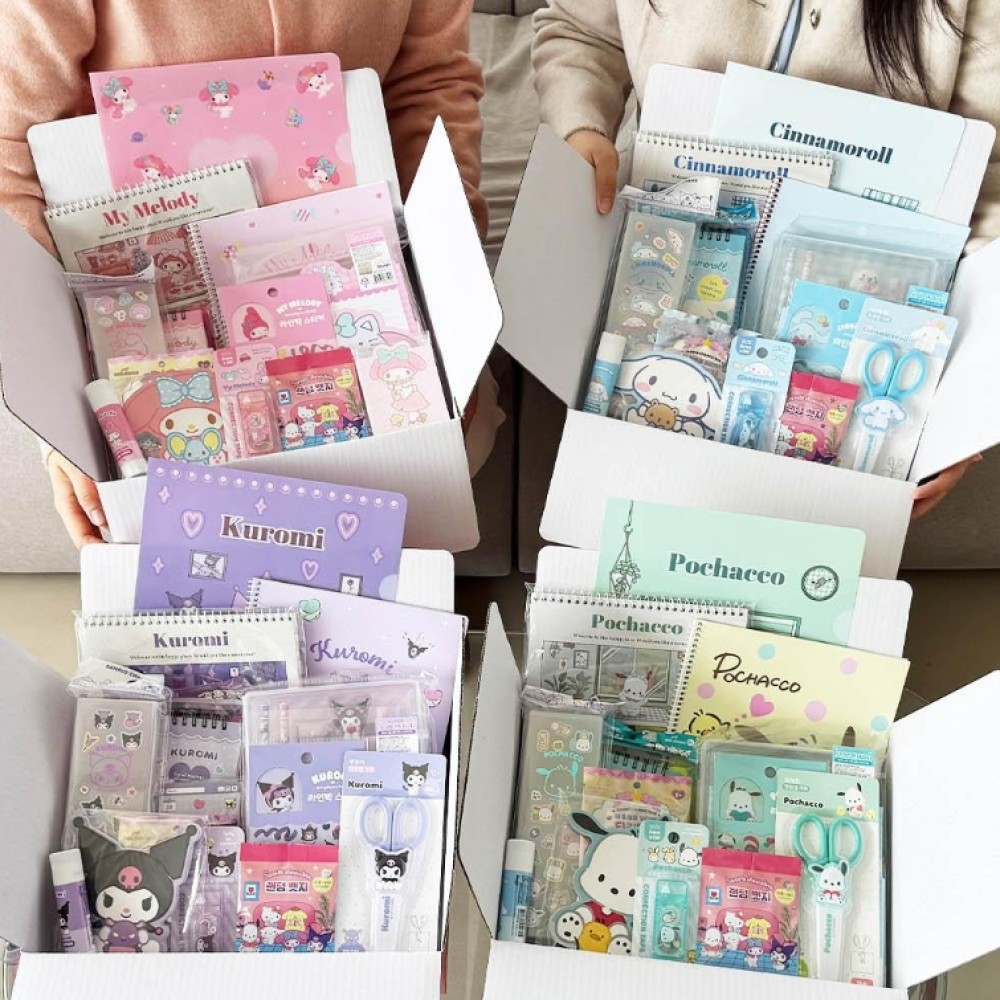 산리 오 문구세트 귀여운 캐릭터 학용품 선물 쿠로 미 시나모 롤 마이멜로 디 포차코 굿즈 - 상품 이미지