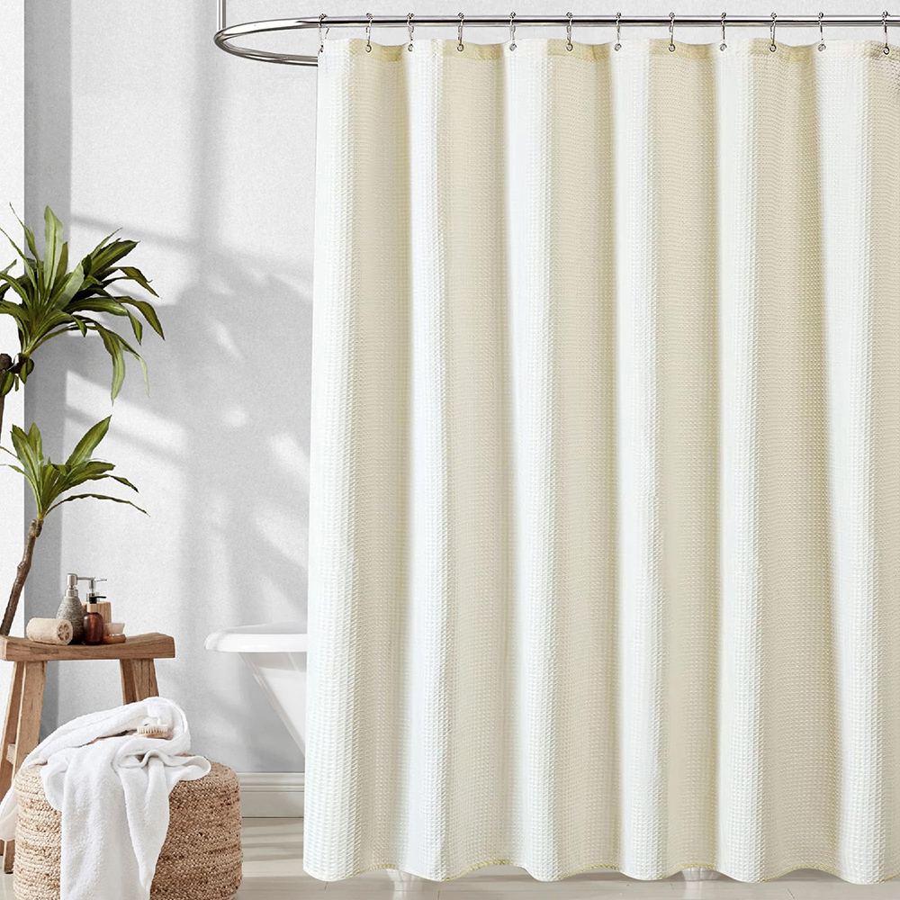 [단독] 패브릭 방수 고급형 샤워커튼 중형 화장실 욕실 무타공 커튼