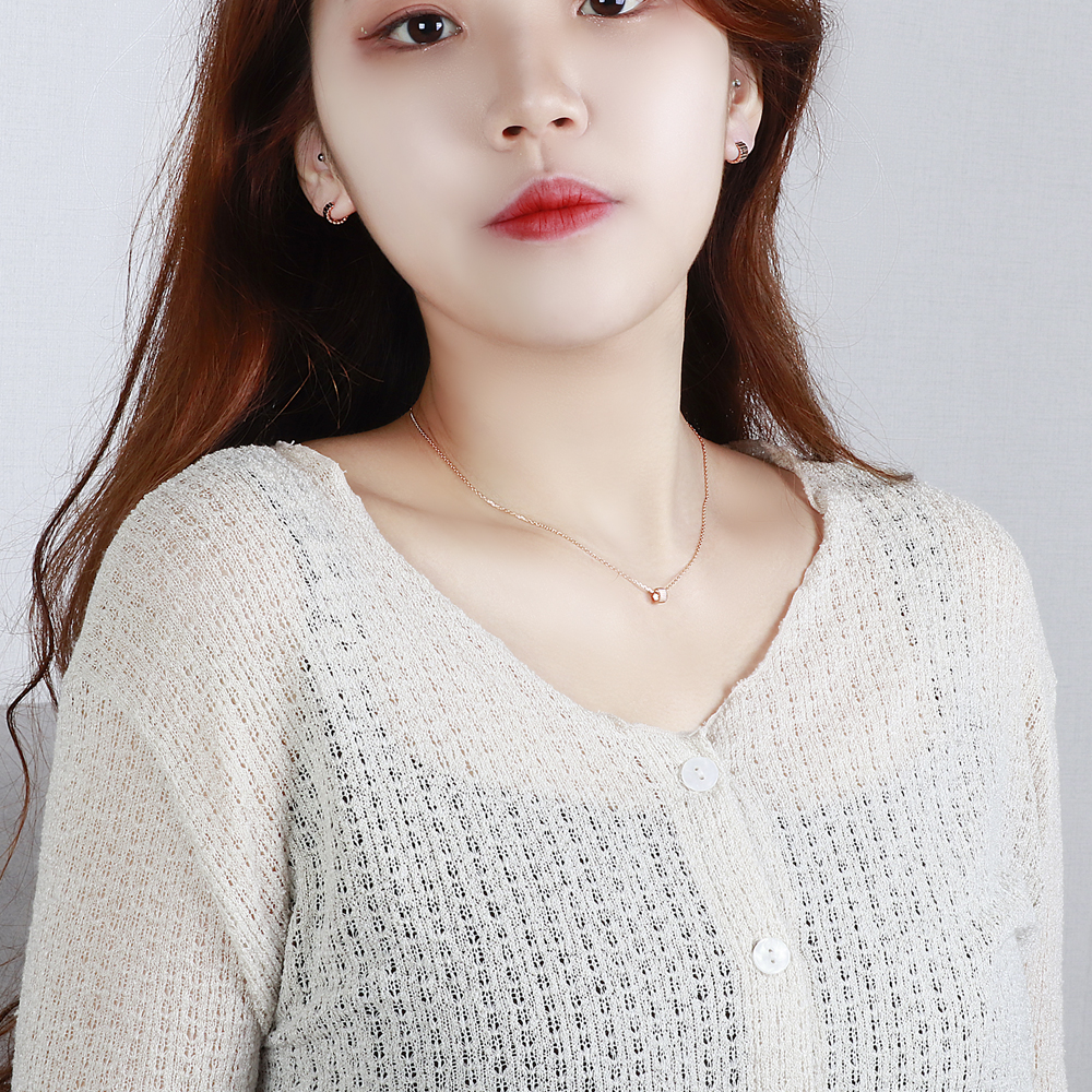 14K 원통 목걸이 빗살 링 톱니바퀴 펜던트 체인 금 목걸이 이미지 7