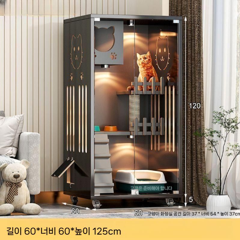 대형 원목 캣하우스 고양이 숨숨집 가구형 60x60x125 화이트A(60x60x125cm) 셀프설치 - 상세 이미지 4