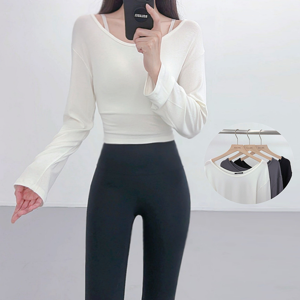 필라테스복 여성 요가복 필라테스복장 필라테스상의 애슬레저 요가옷 - 메인 이미지