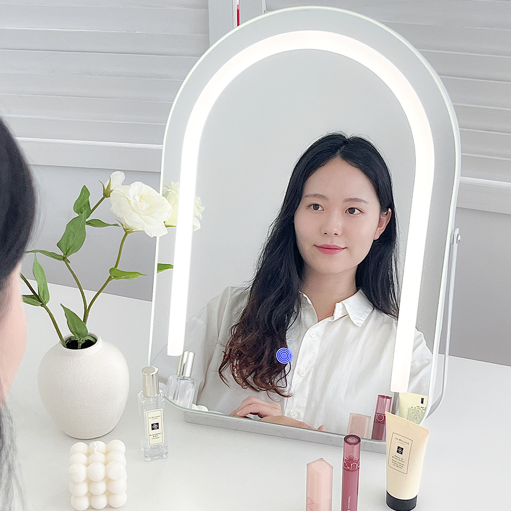 LED 아치형 화장대 거울 스탠드 원형 인테리어 거울