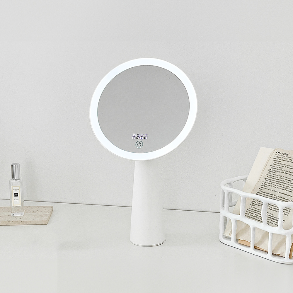 글로우 LED 탁상 화장 거울 기본형 메이크업 무선 조명 거울