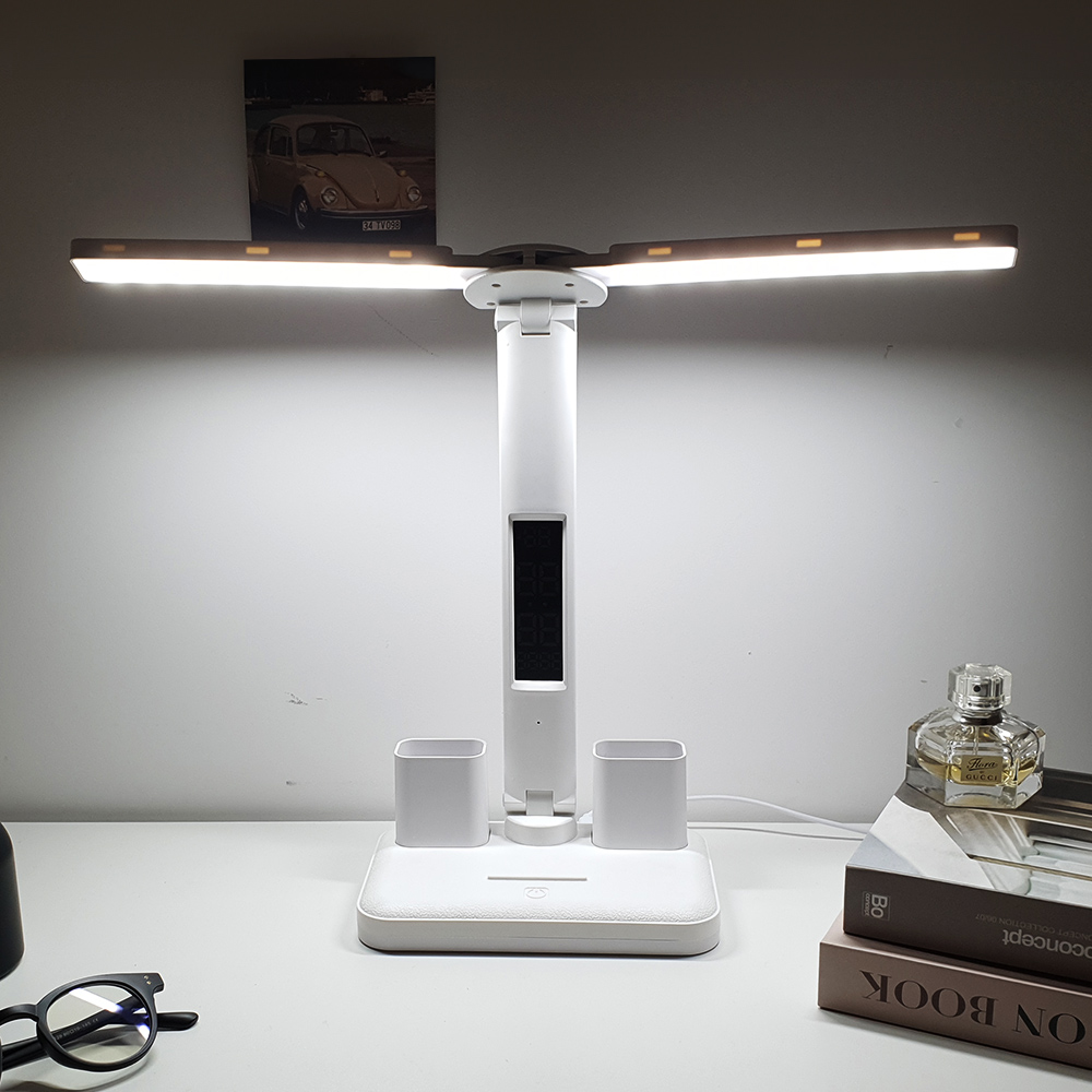 윙플립 올인원 LED 책상스탠드 와이드 학생 탁상 공부 침대 독서등 - 메인 이미지