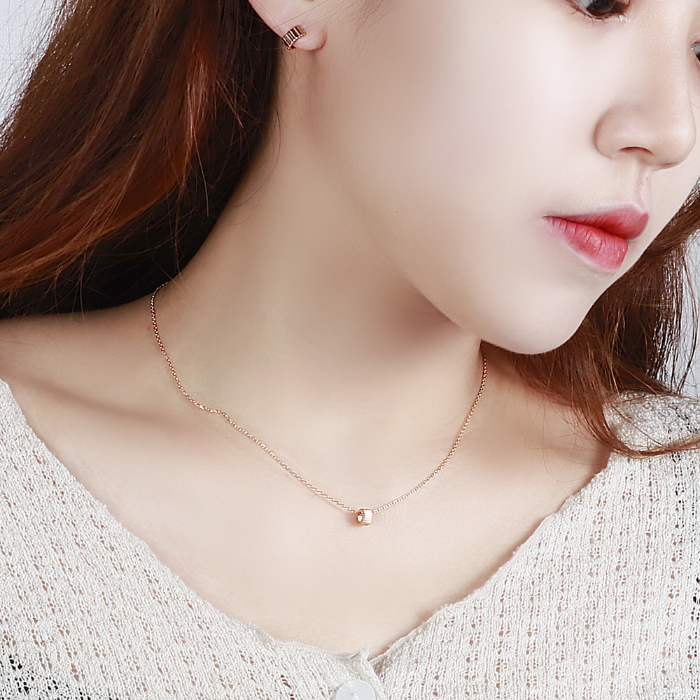 14K 원통 목걸이 빗살 링 톱니바퀴 펜던트 체인 금 목걸이 이미지 8