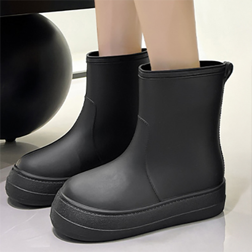 여성 장화 귀여운 통굽 레인부츠 (성인 여름 예쁜 비 미끄럼방지 방수)
