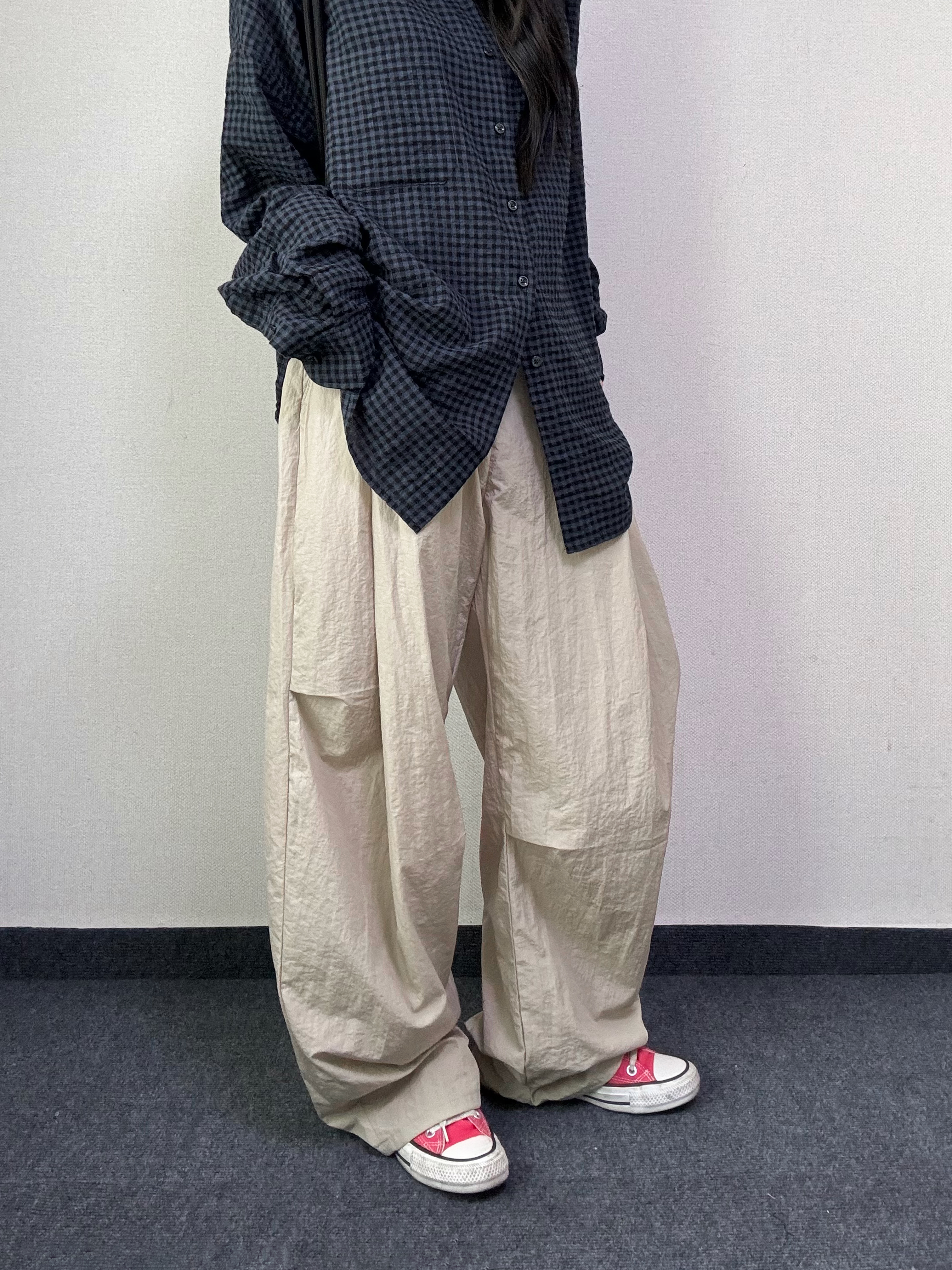 라니 커브드 나일론 밴딩 팬츠 [3Color] - 상세 이미지 3