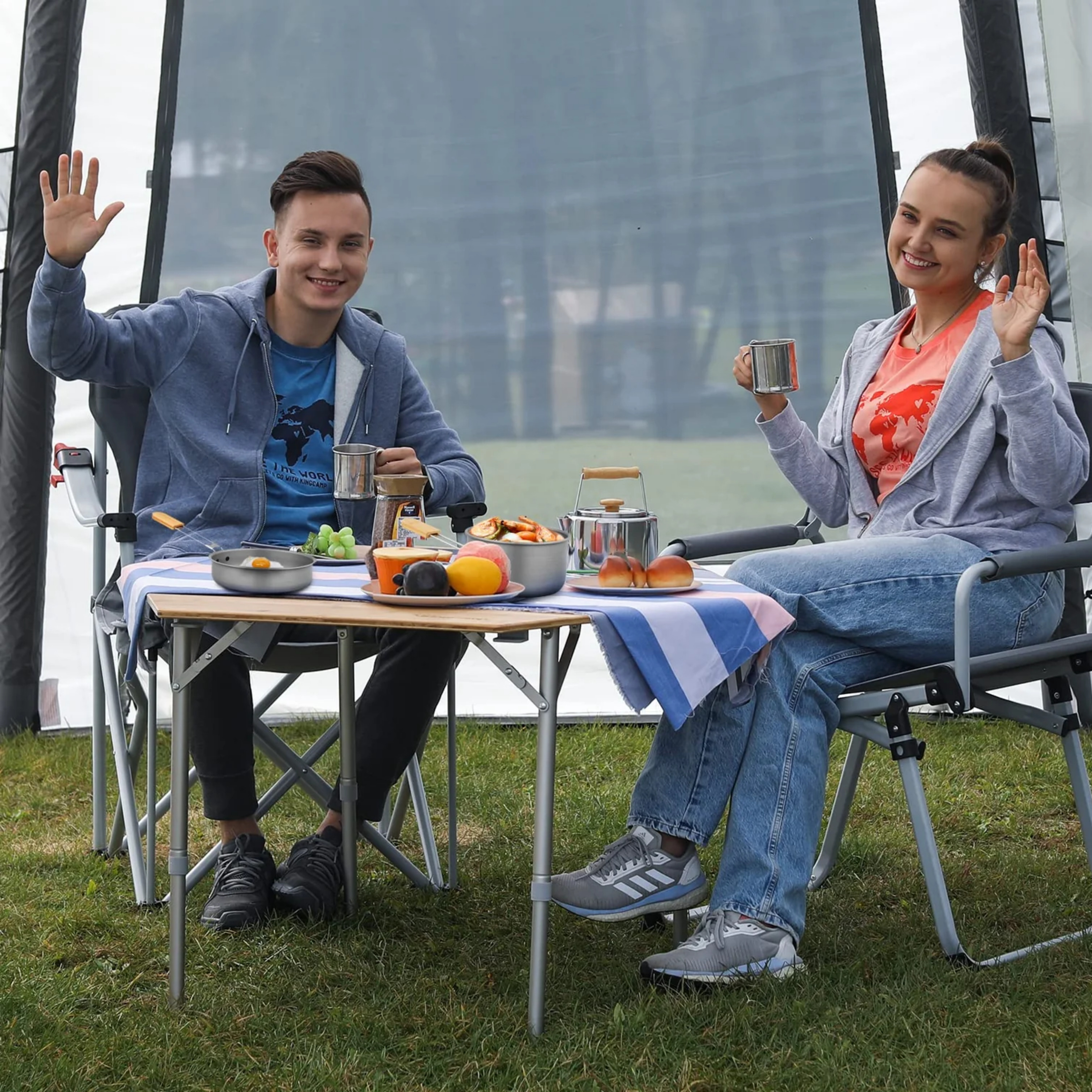 킹캠프 알루미늄 캠핑 코펠 4종세트 3~5인용 휴대용 야외 조리세트 KA2126