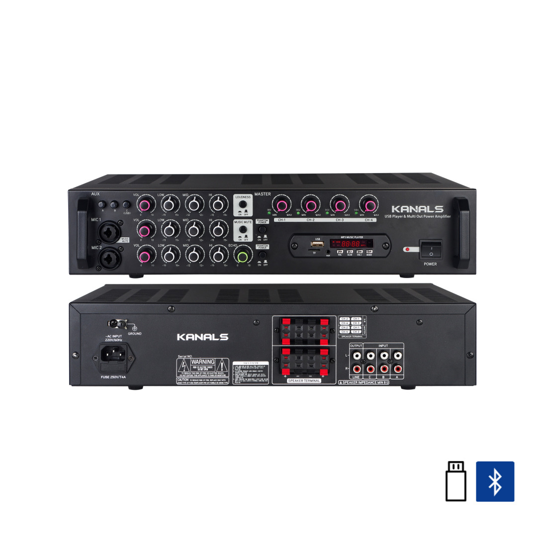 카날스 EMA-400N 4채널 블루투스 매장 카페 앰프