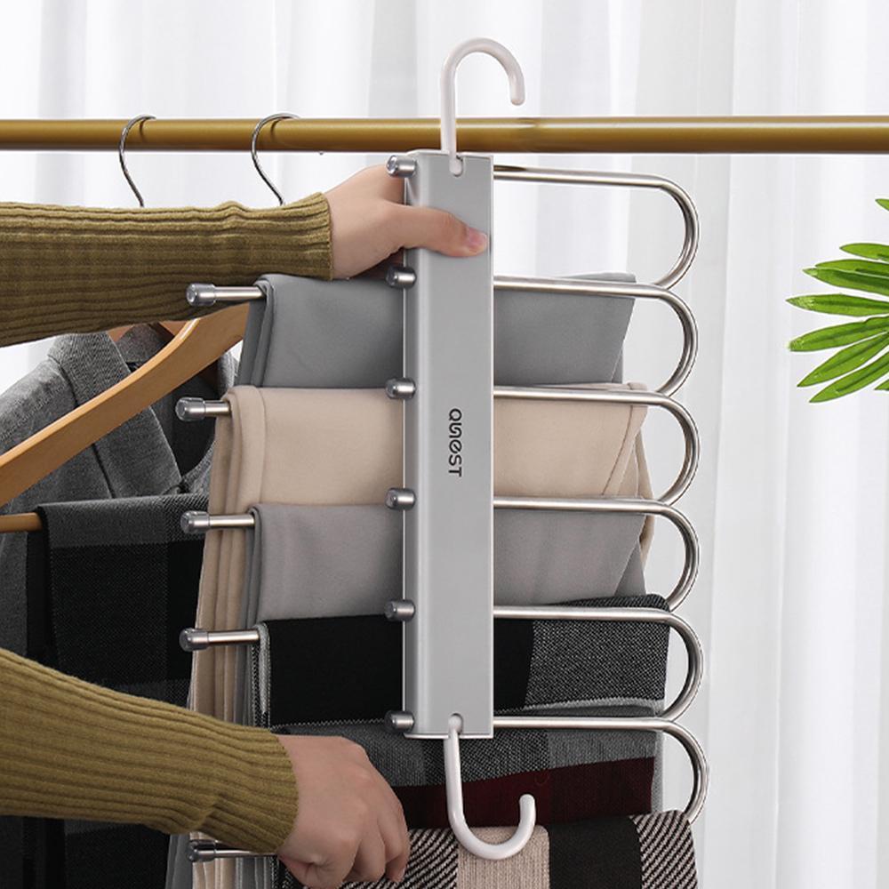 스텐레스 6구 바지걸이 논슬립 미끄럼방지 바지옷걸이