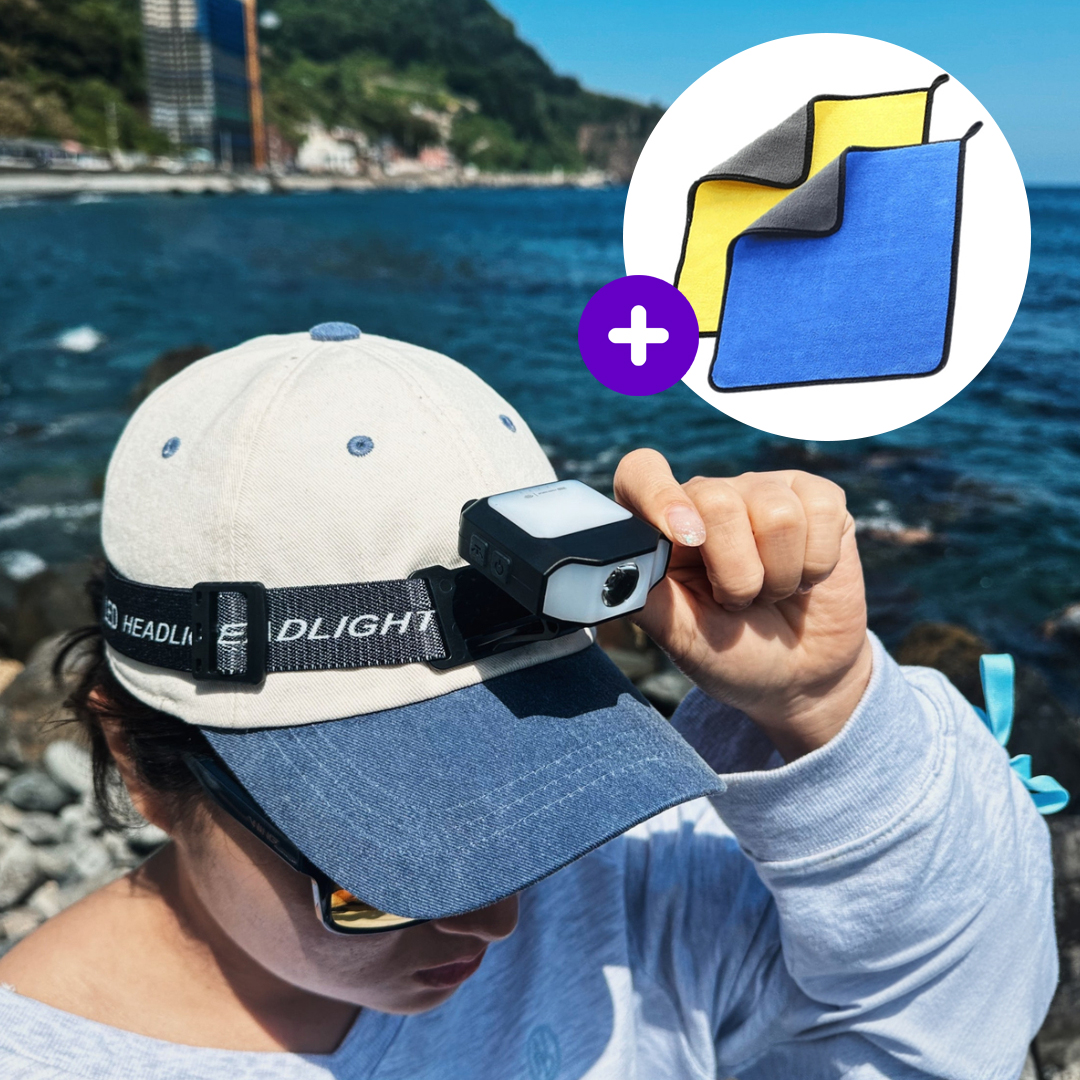 캡라이트 LED 헤드랜턴 등산 캠핑 낚시 모션센서 렌턴 모자 충전식