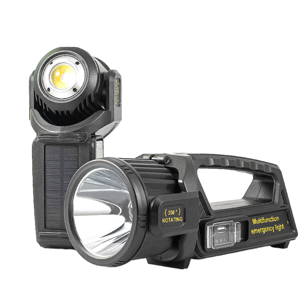 SL01 휴대용 써치라이트 태양열 충전 LED 캠핑 낚시 순찰 랜턴 해루질 후레쉬 손전등