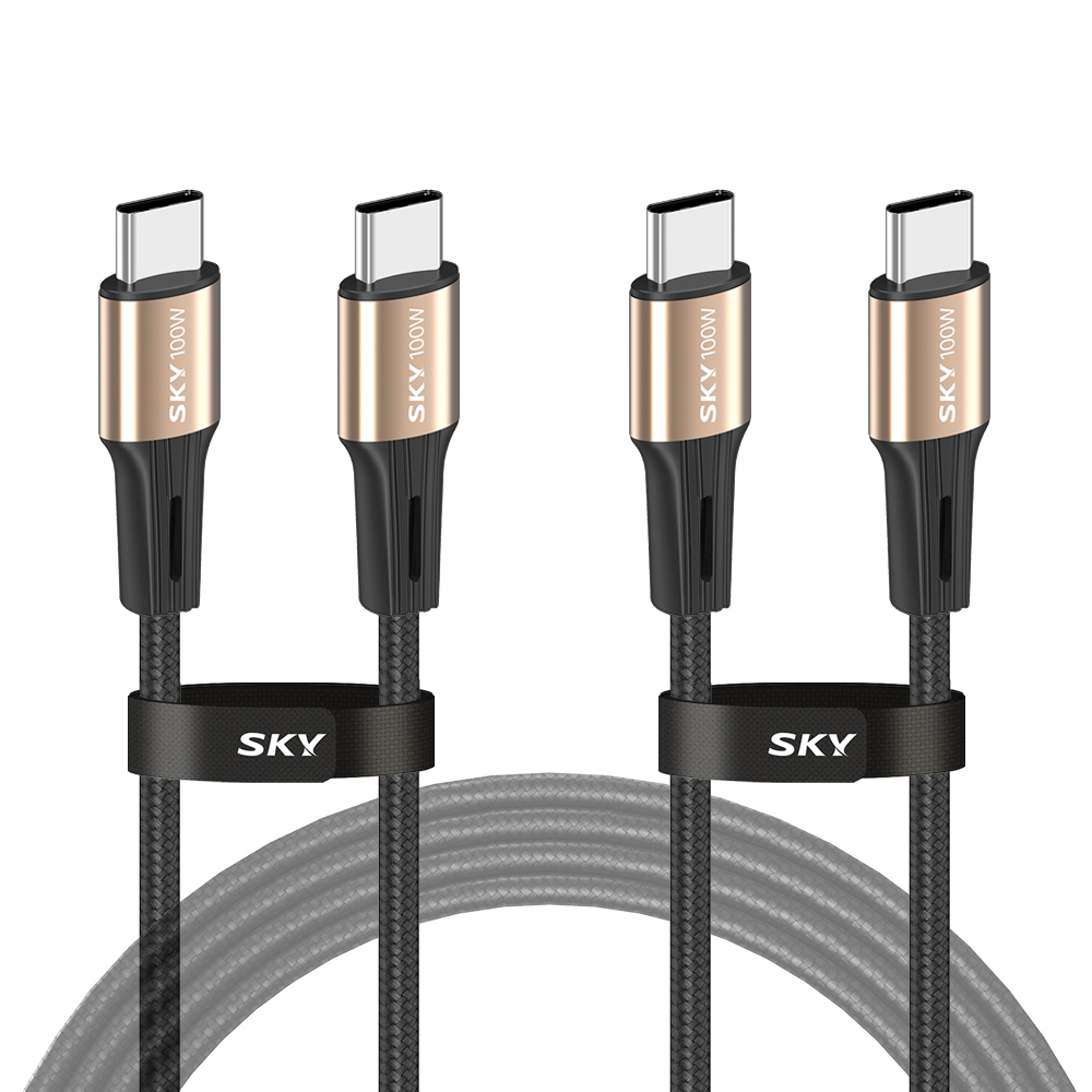 1+1 스카이 비트 100W PD C to C타입 고강도 패브릭 초고속 충전 케이블